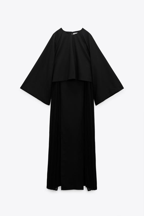 2IN1 PLEATED DRESS Black ZARA Angola