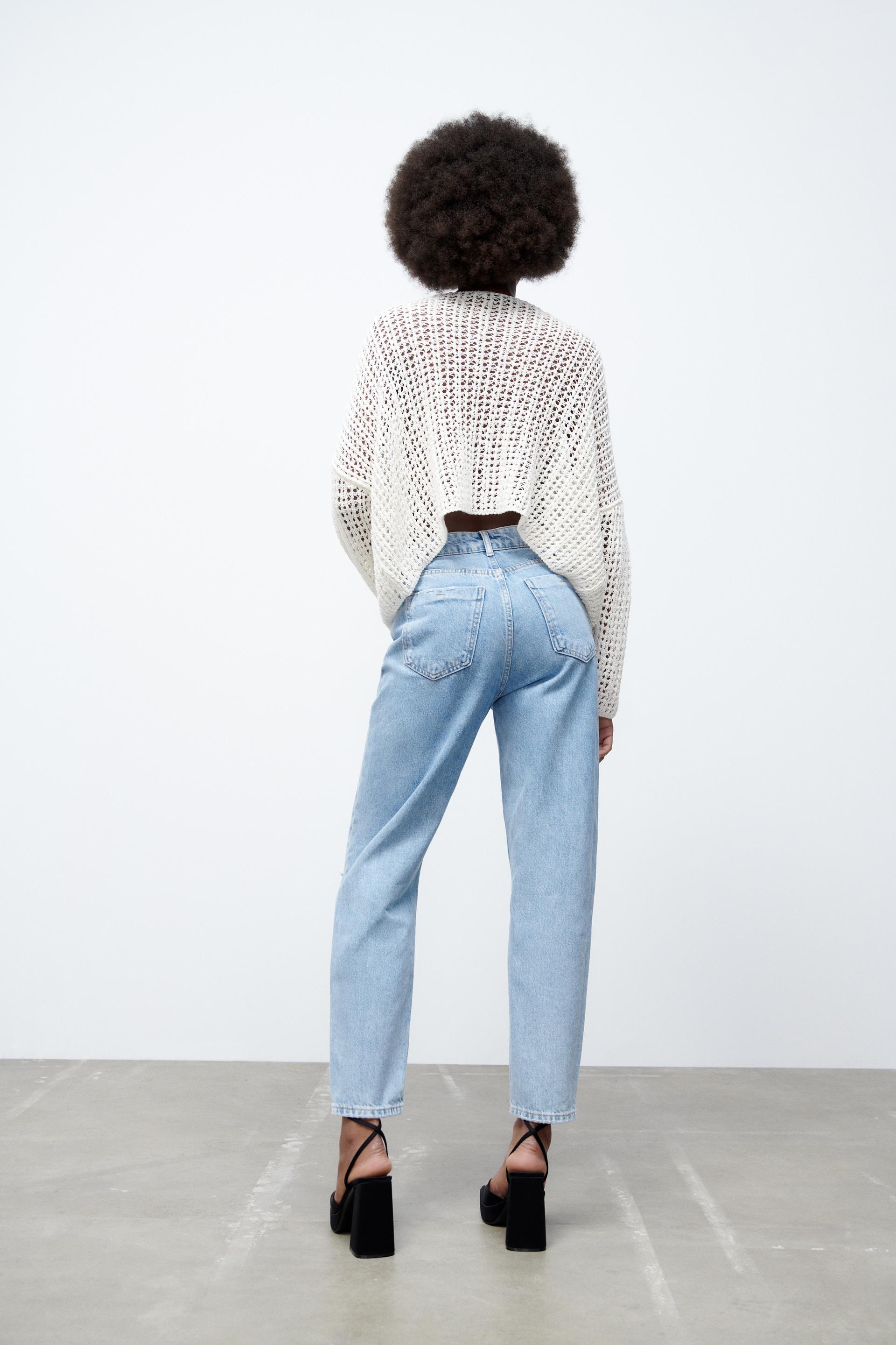 zara ripped mom fit jeans