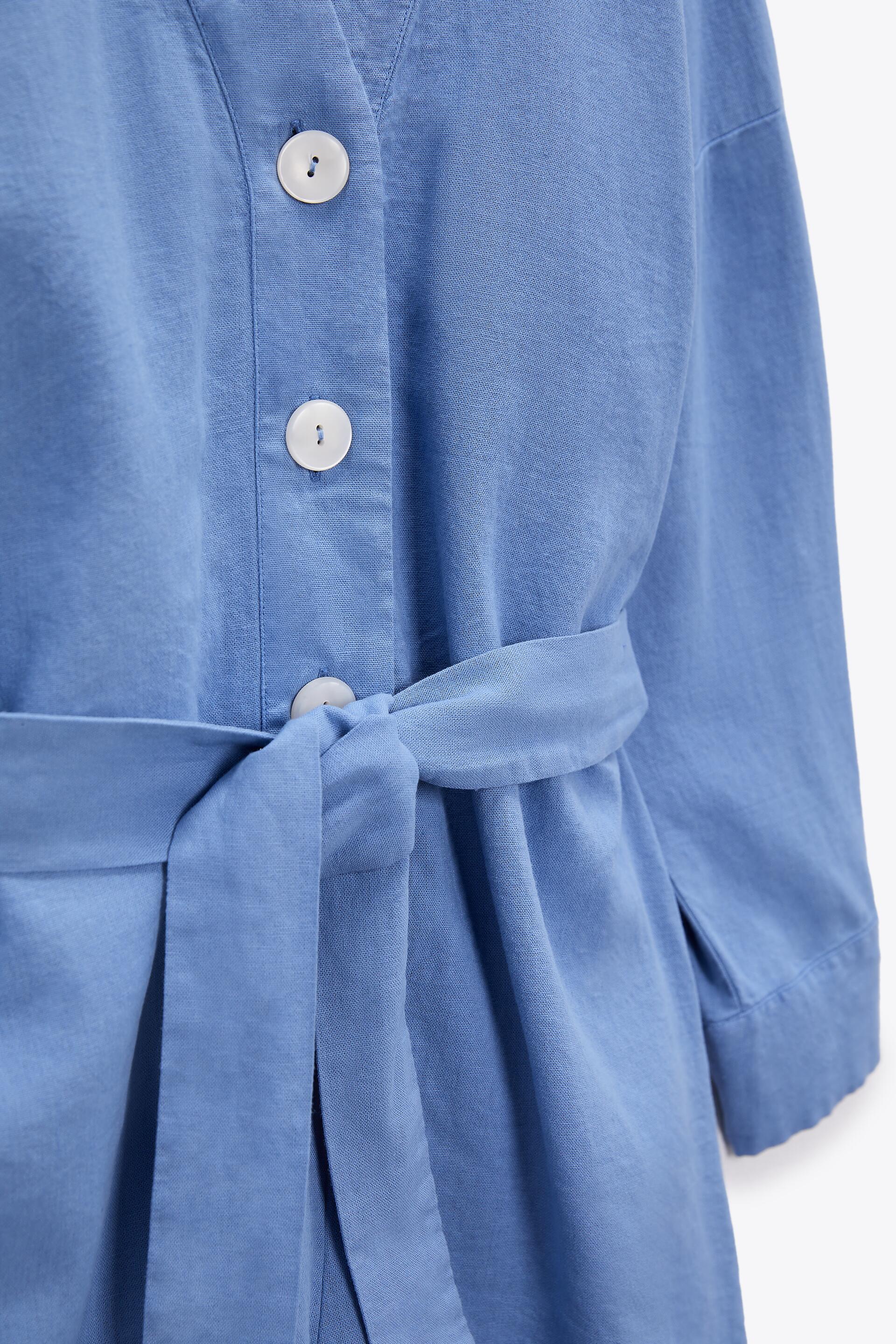 Zara Linen Blend Belted Short Jumpsuit - Big Apple Buddy