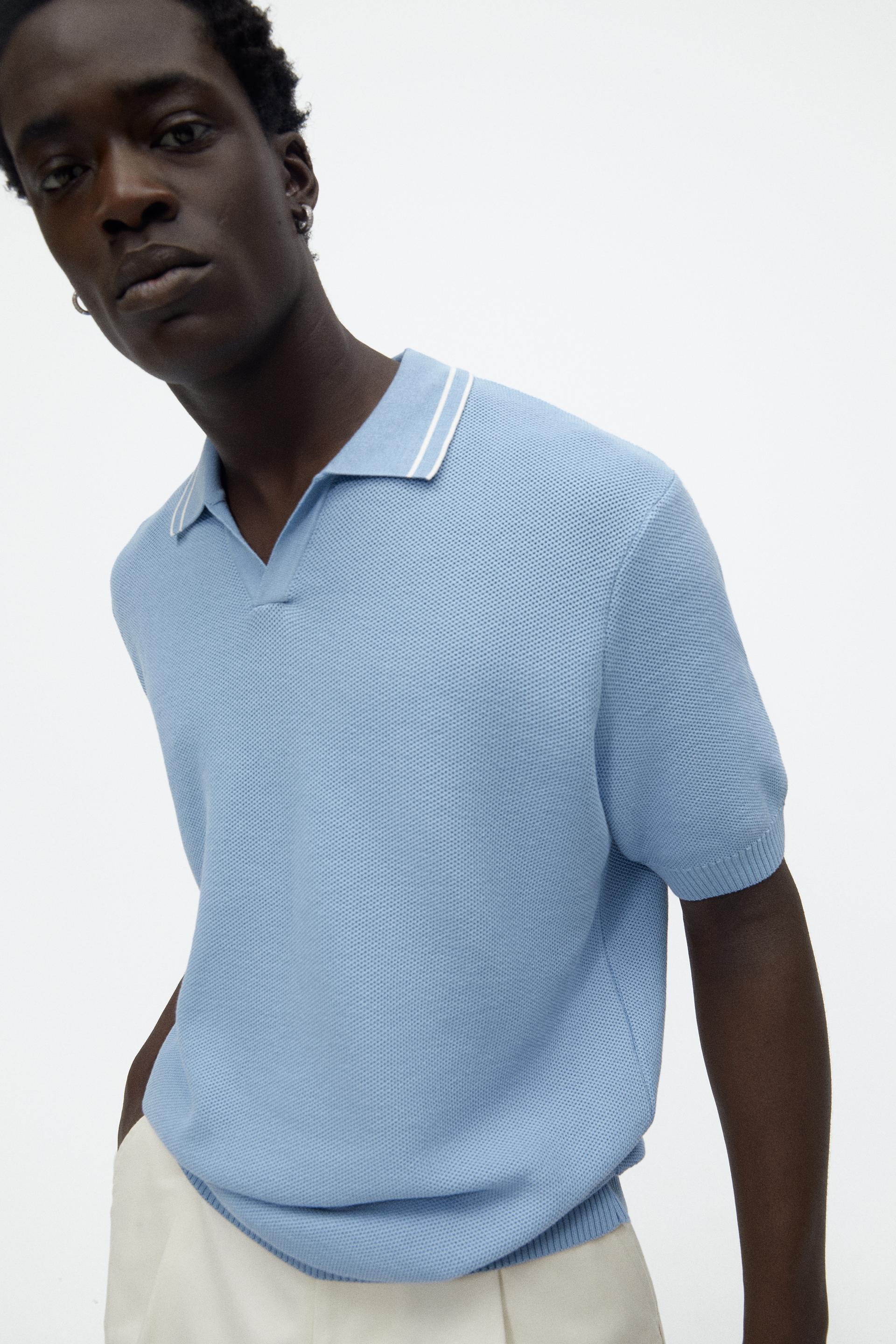 Zara TEXTURED KNIT POLO 177672830403