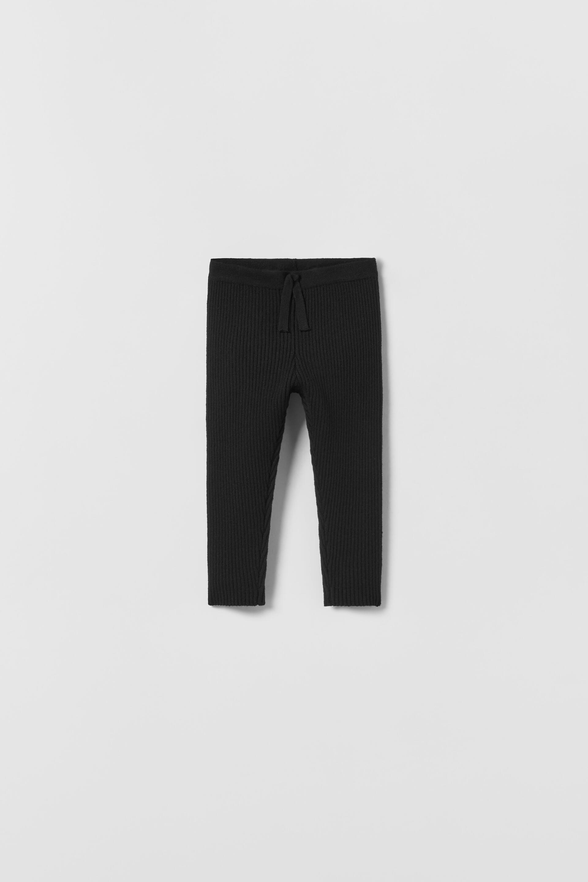 RIBBED KNIT LEGGINGS Black ZARA Thailand