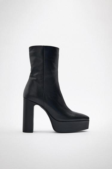 soft leather ankle boots zara