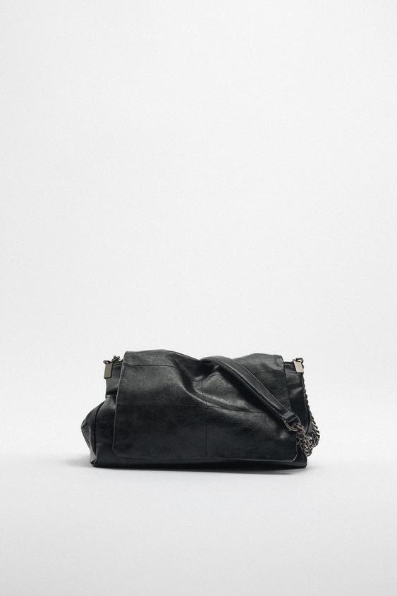 ROCK STYLE FLAP SHOULDER BAG Black ZARA United States