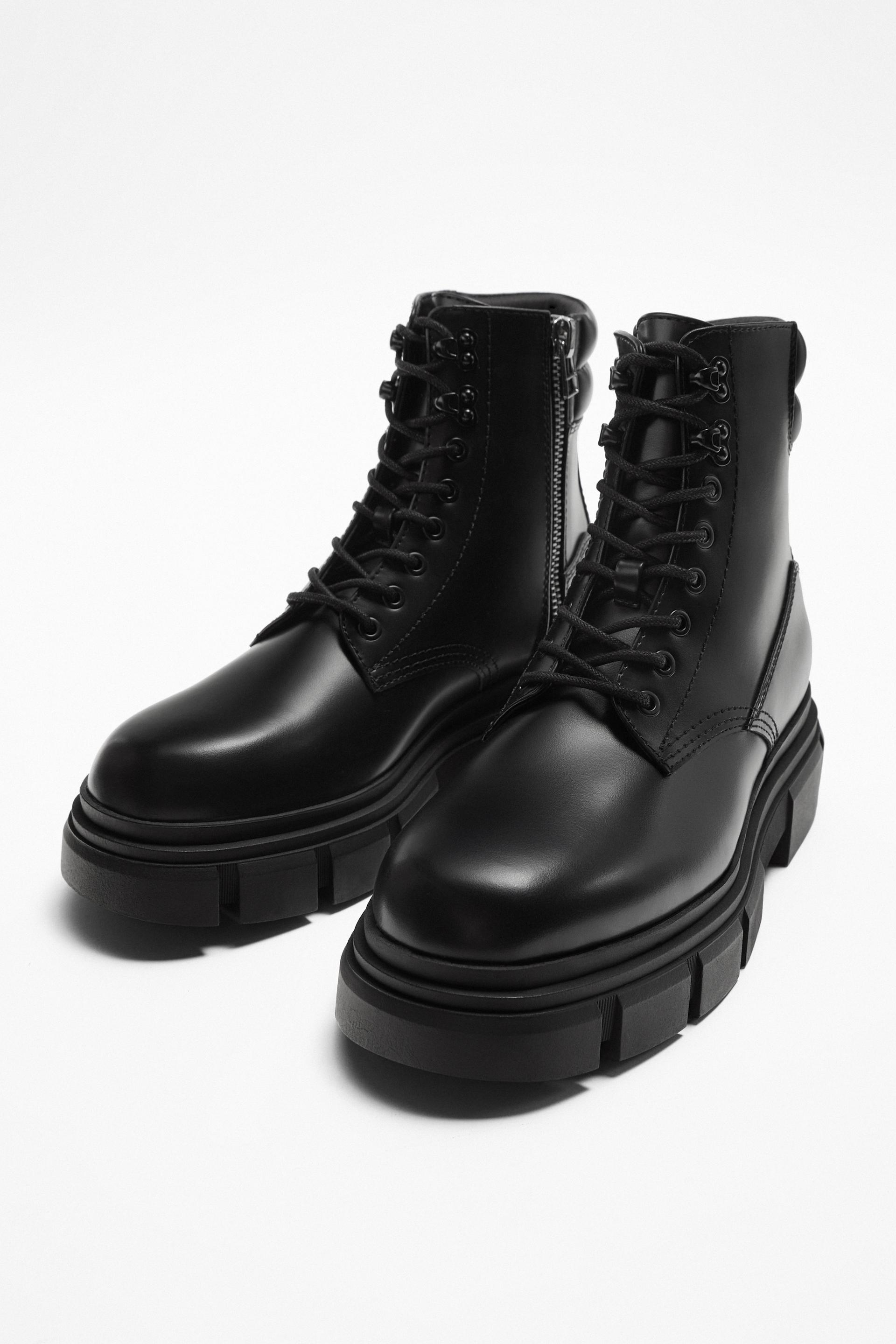 zara bottines lacets