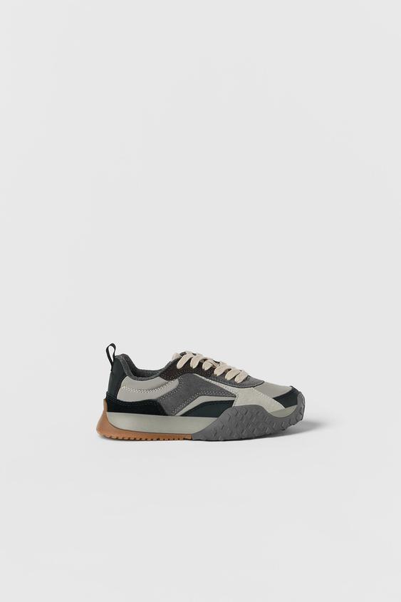 KIDS/ LEATHER SNEAKERS - Gray | ZARA United States