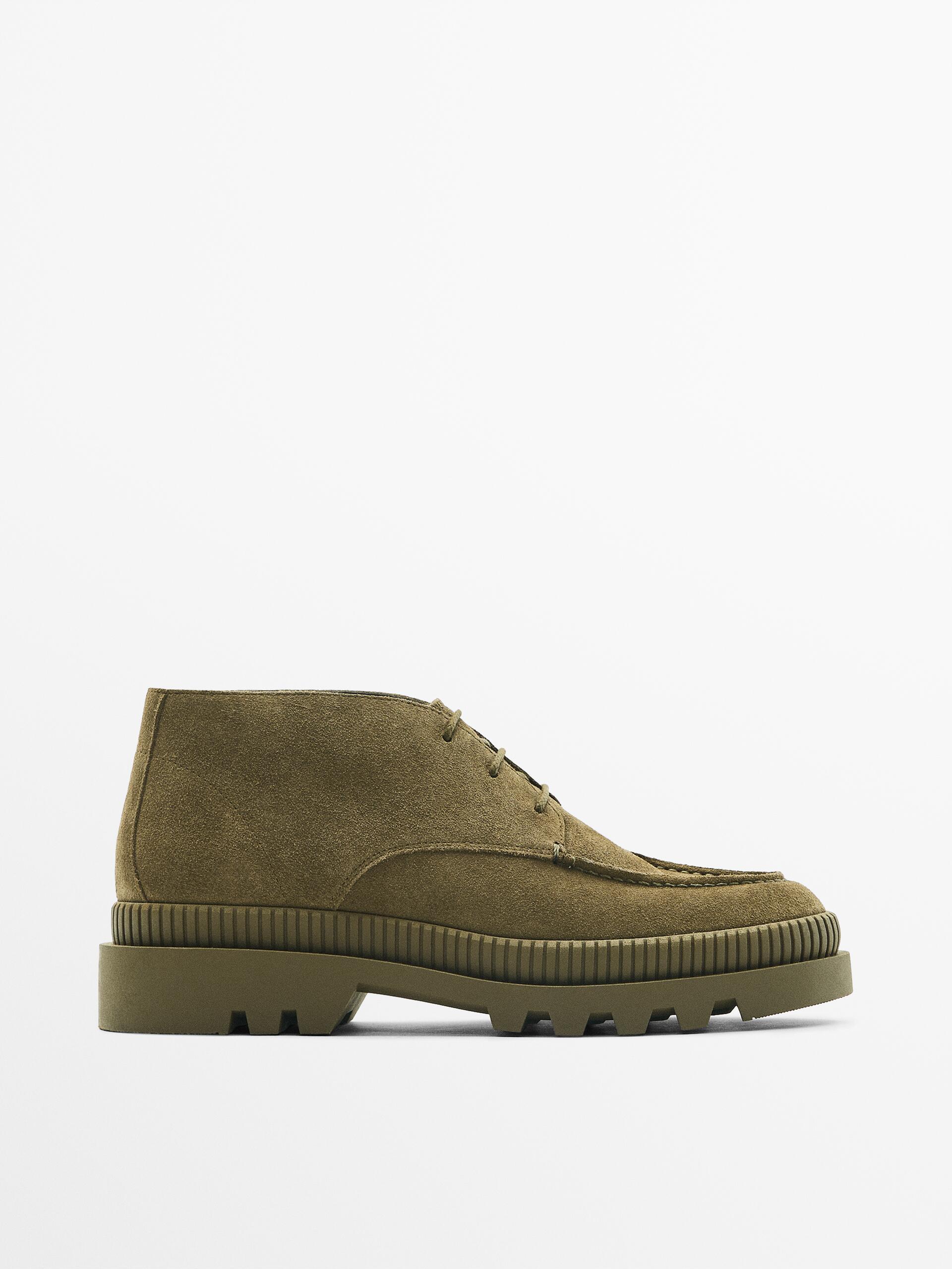 Zara Split suede ankle boots with track soles | Mall of America®