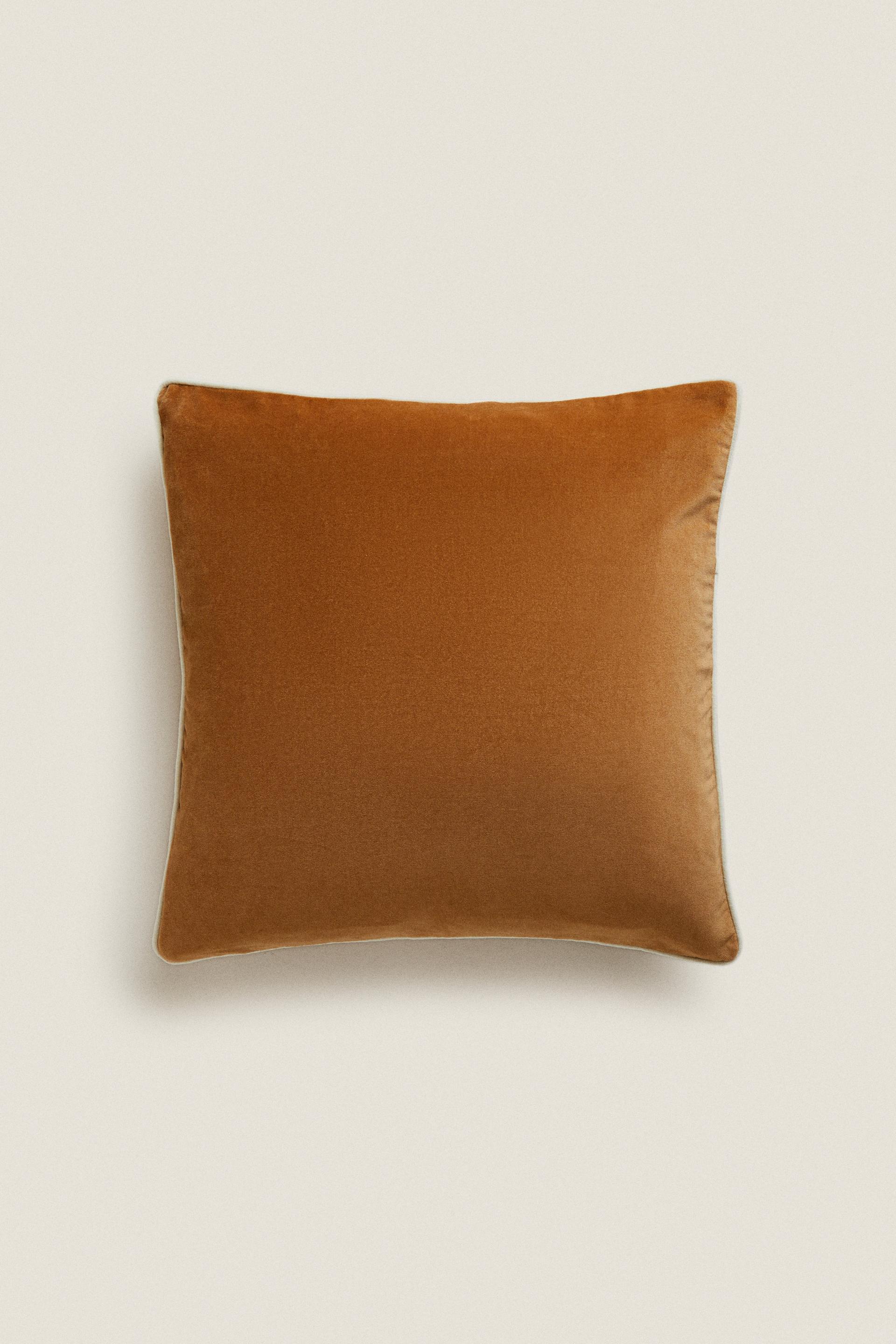 THROW PILLOW COVER WITH PIPING - taupe brown | ZARA Canada
