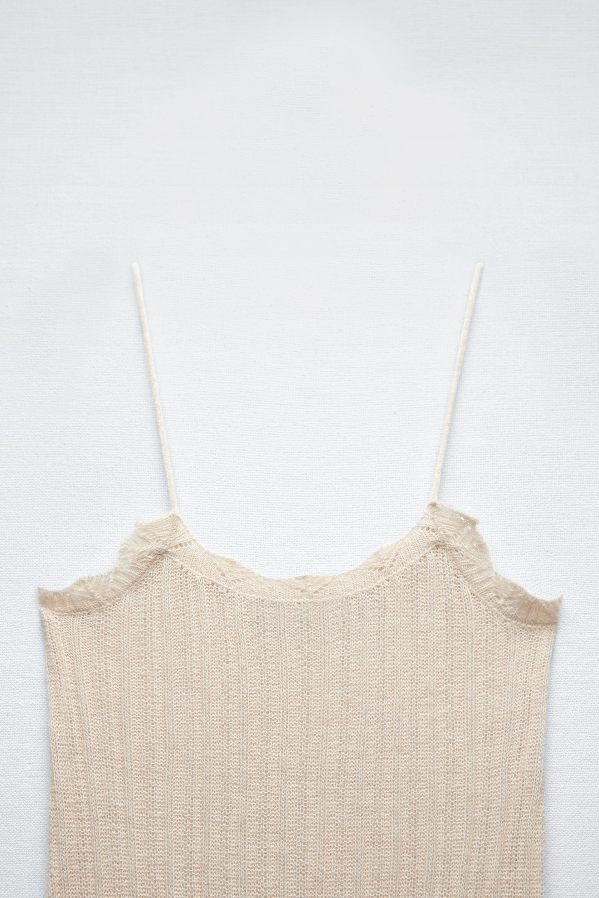 Zara POINTELLE KNIT DRESS 144401349712