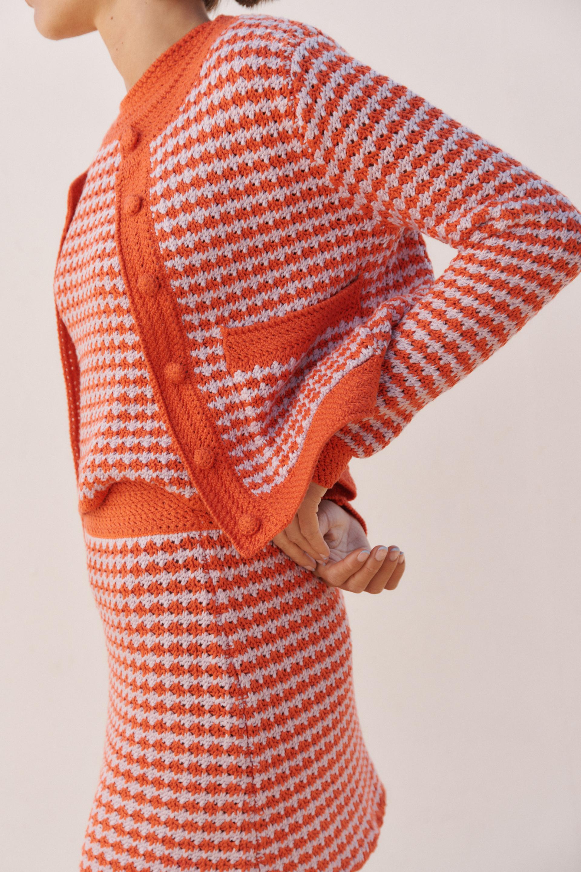 Zara CHECKERED CROCHETED SKIRT 156567727050