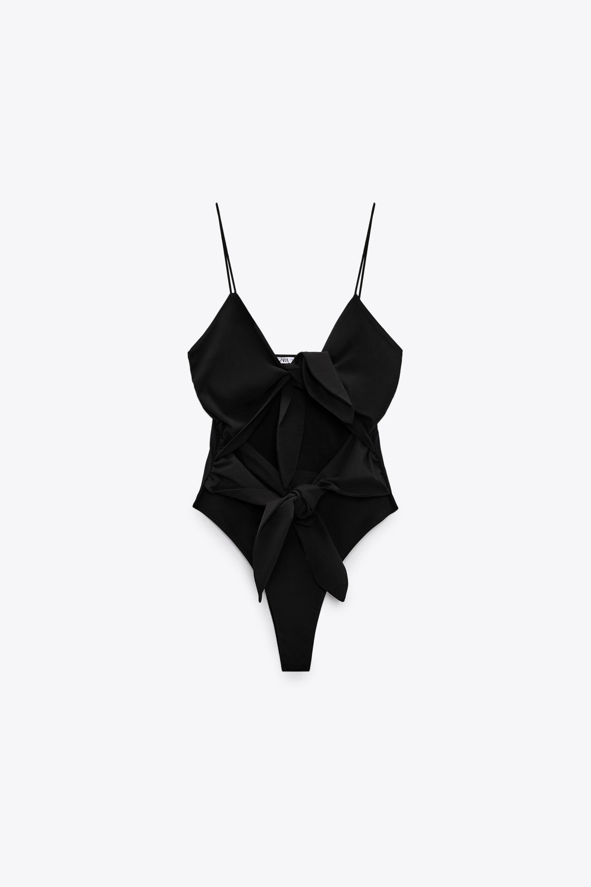 Zara CUTOUT BODYSUIT WITH BOW DETAIL 172581632800