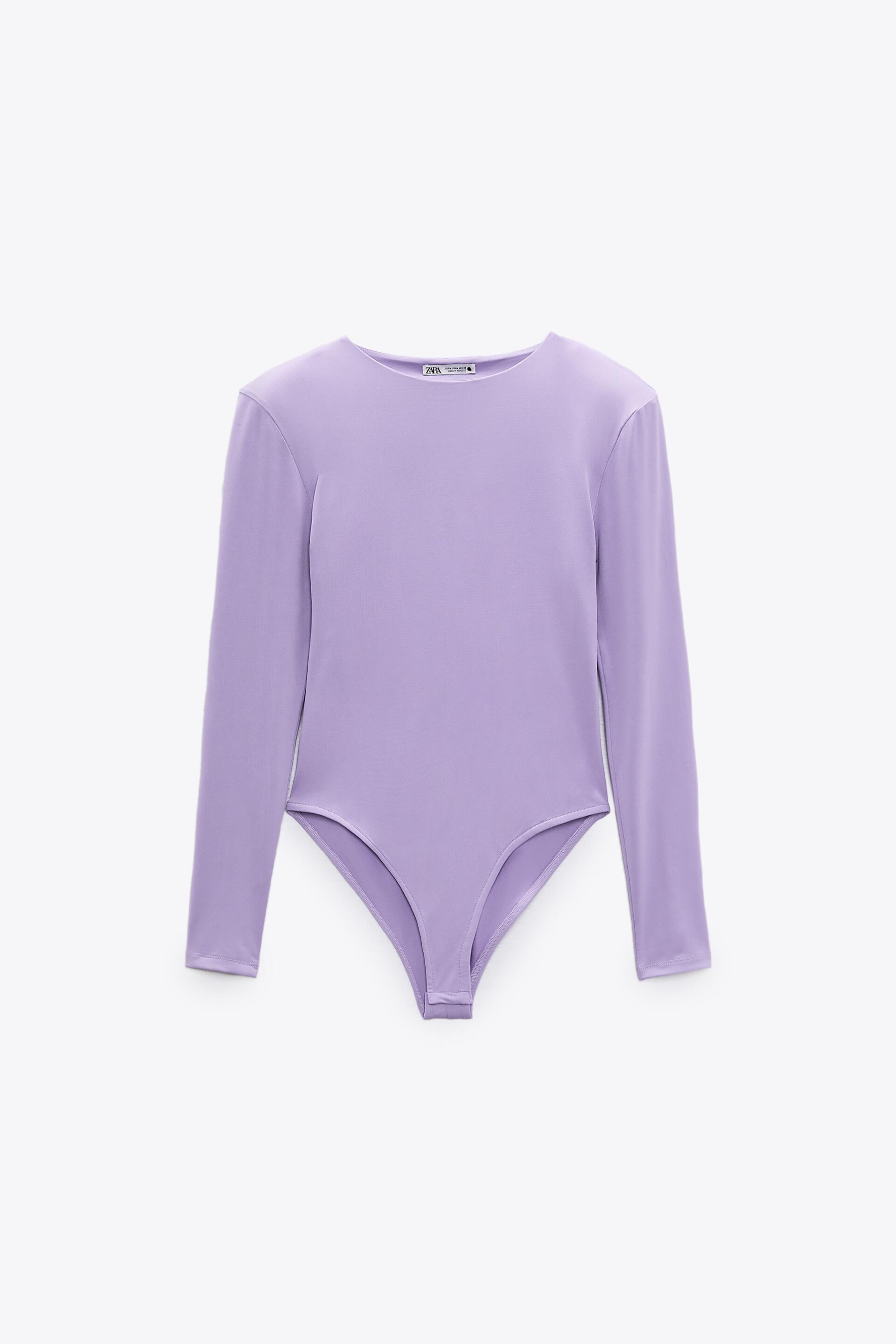 Zara BODYSUIT WITH SHOULDER PADS 178706673629