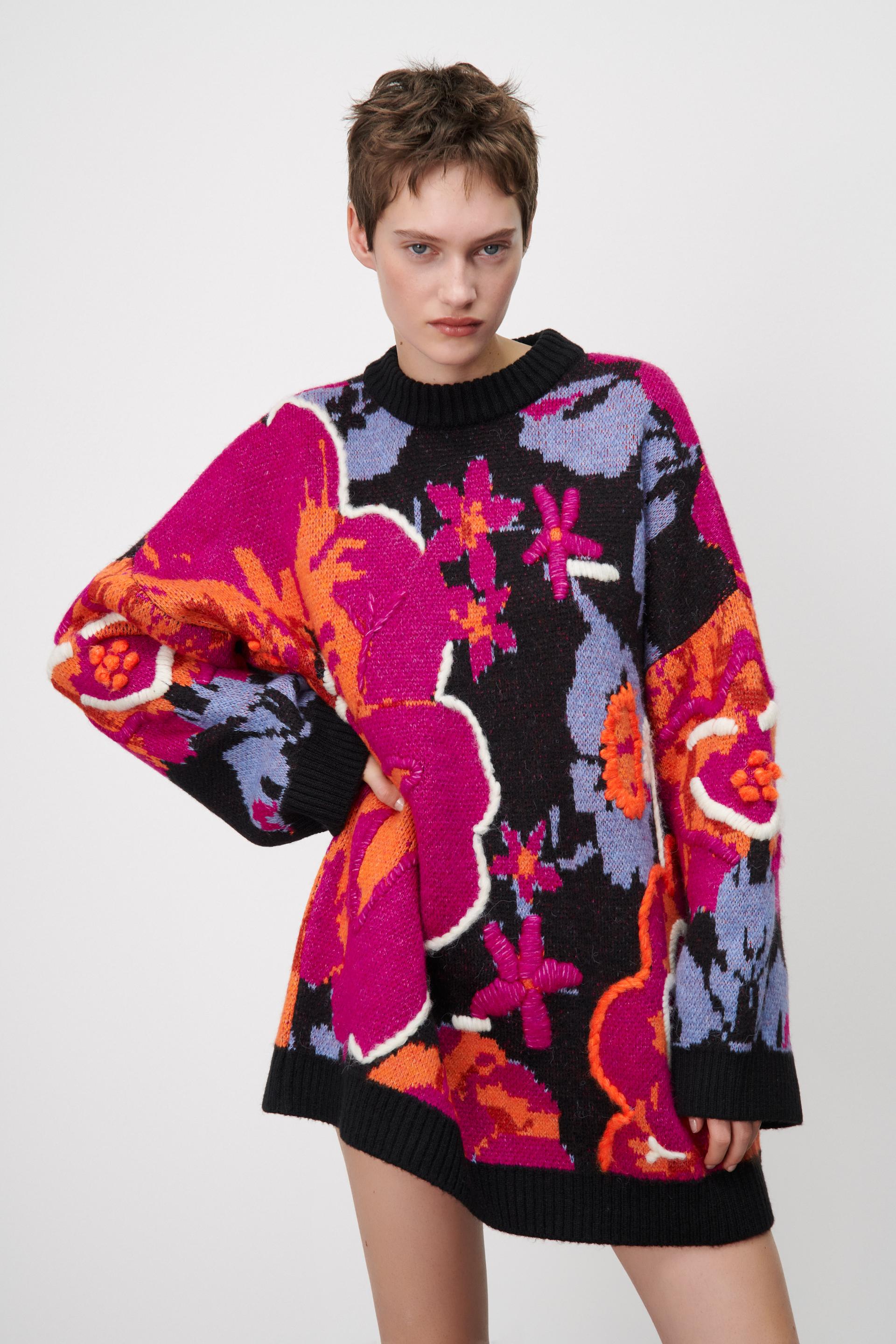Zara JACQUARD KNIT SWEATER 1451871283303