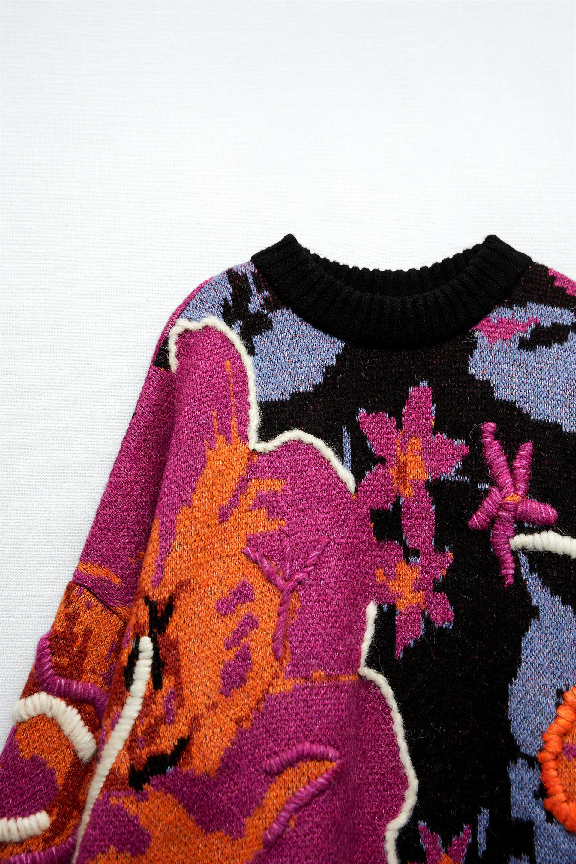 Zara JACQUARD KNIT SWEATER 1451871283303