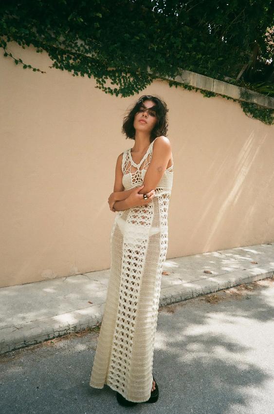 Zara CROCHET KNIT DRESS LIMITED EDITION 158816073712