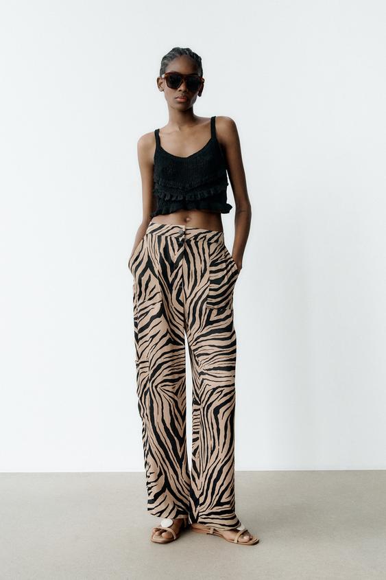 Zara FLUID ANIMAL PRINT PANTS 183768097 035 zara-fluid-animal-print-pants-183768097-035