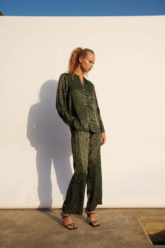 Zara FLOWY ANIMAL PRINT SHIRT - 150504165-505-