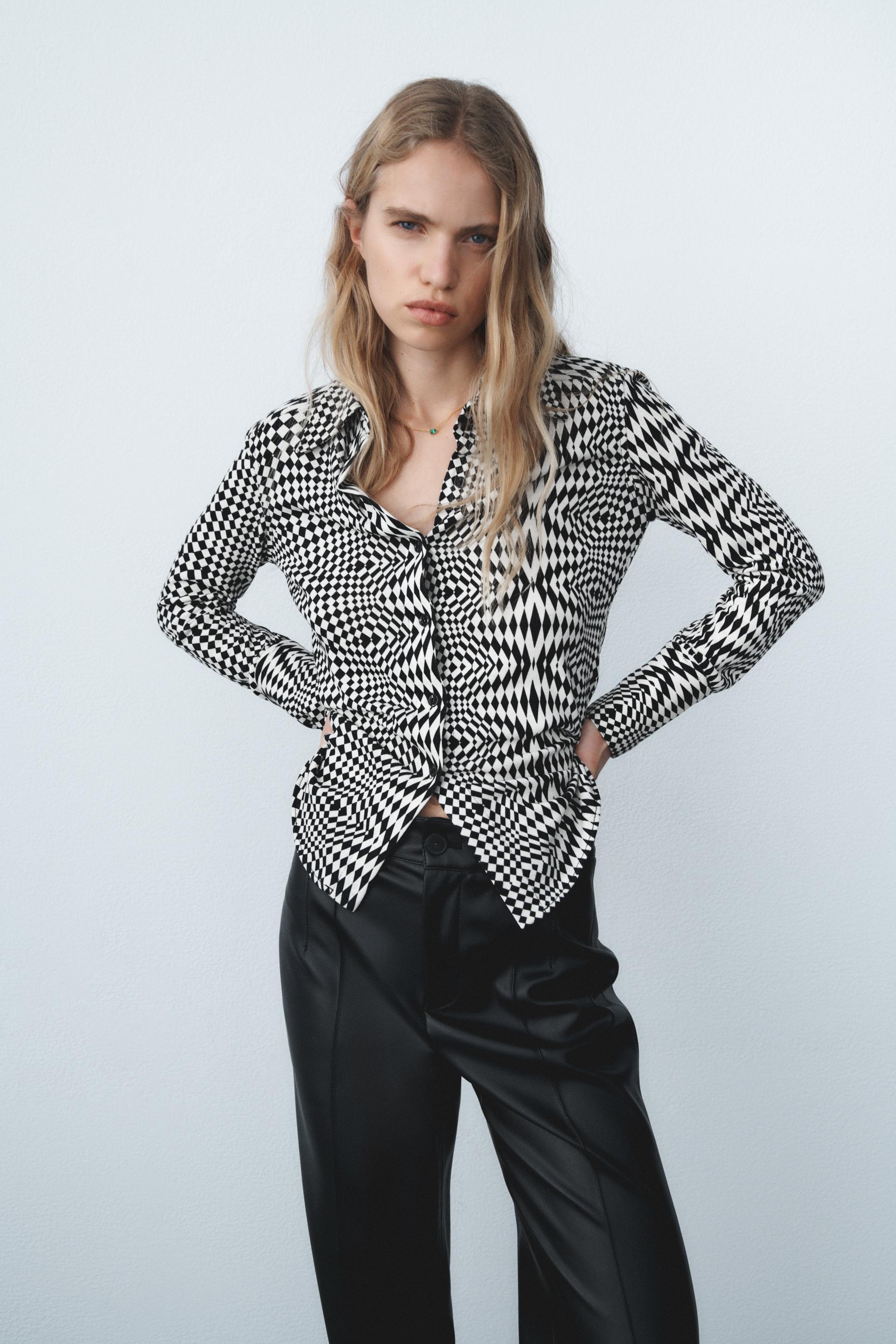 Zara PRINTED KNIT SHIRT 151629683064