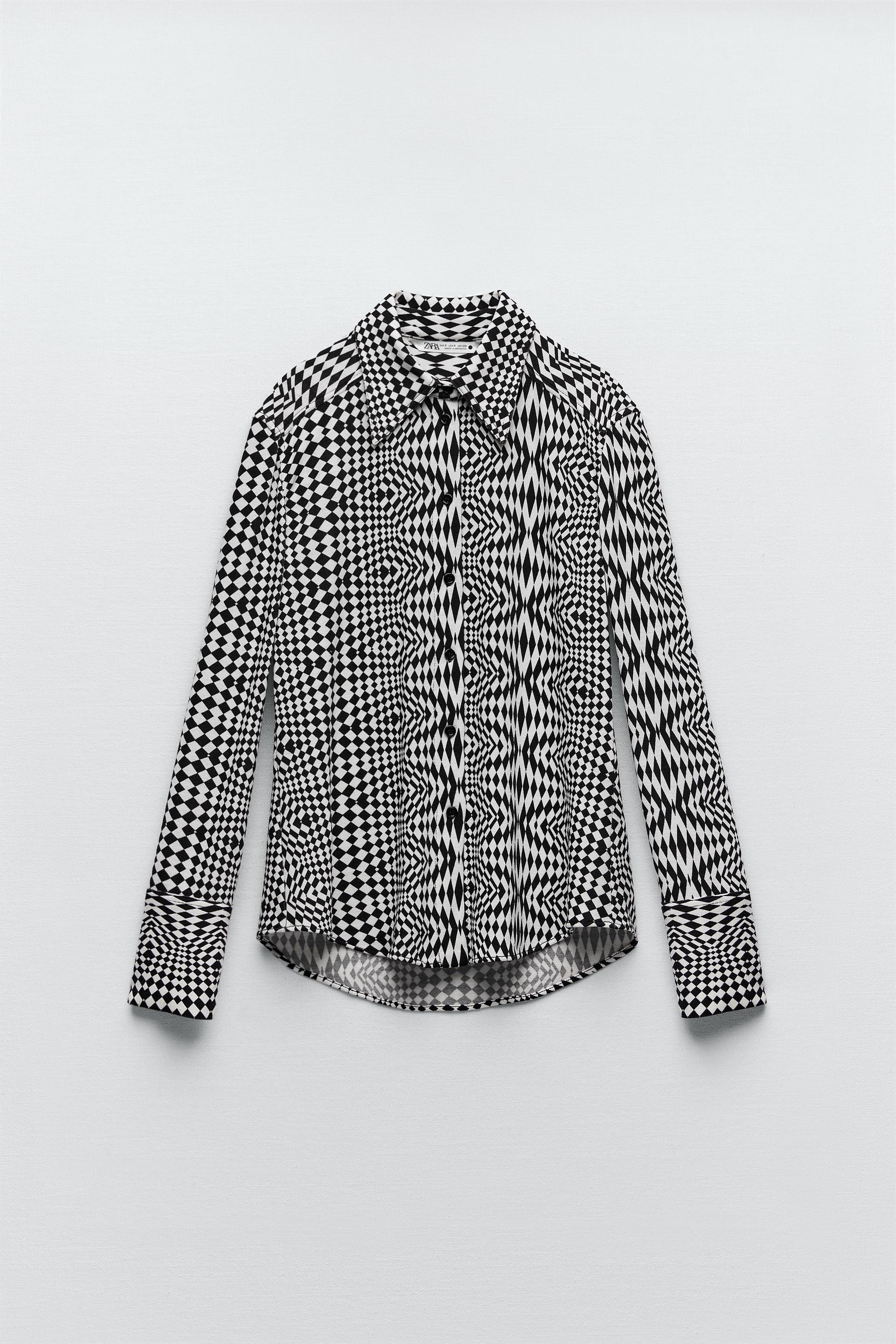 Zara PRINTED KNIT SHIRT 151629683064