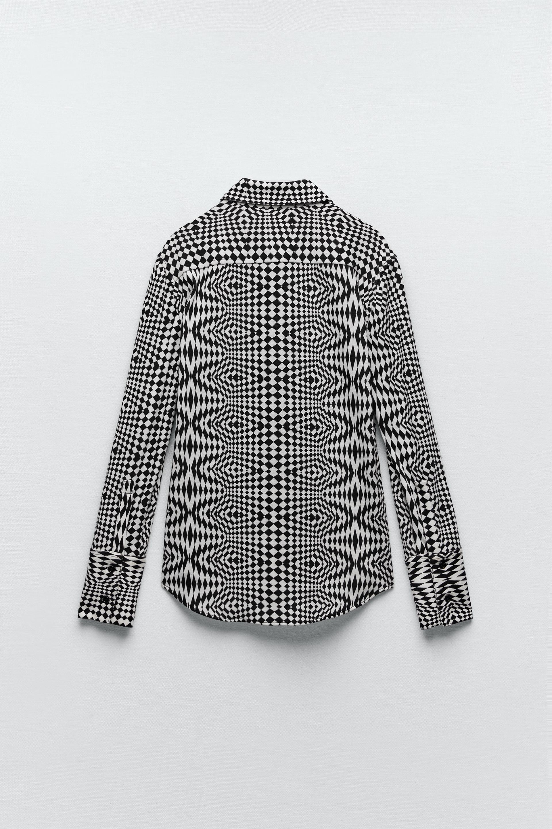 Zara PRINTED KNIT SHIRT 151629683064