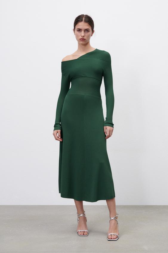 Zara KNIT ASYMMETRIC DRESS LIMITED EDITION 158150442933