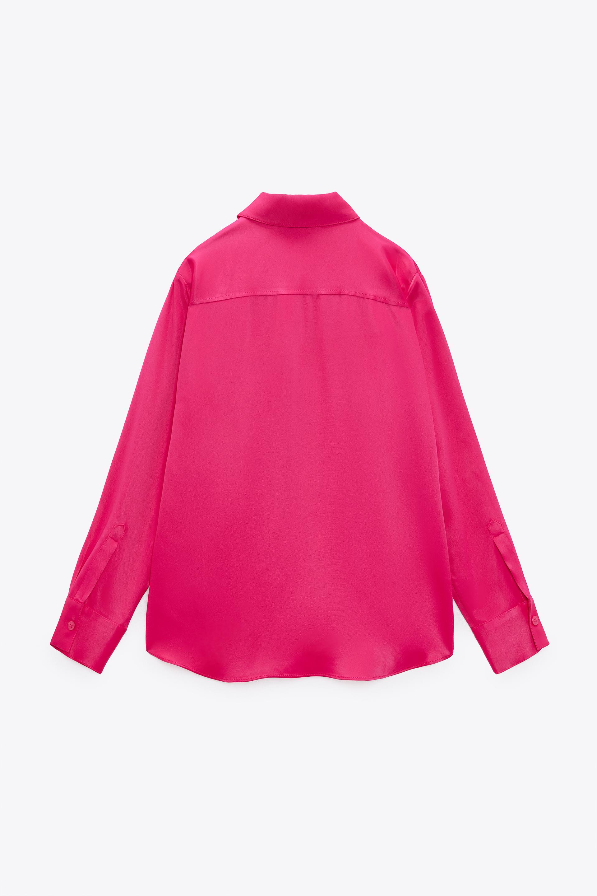 zara satin effect shirt