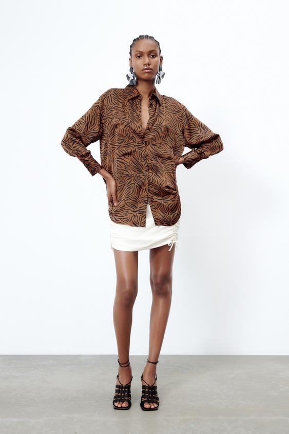 Zara ANIMAL PRINT SHIRT - 186723240-085-