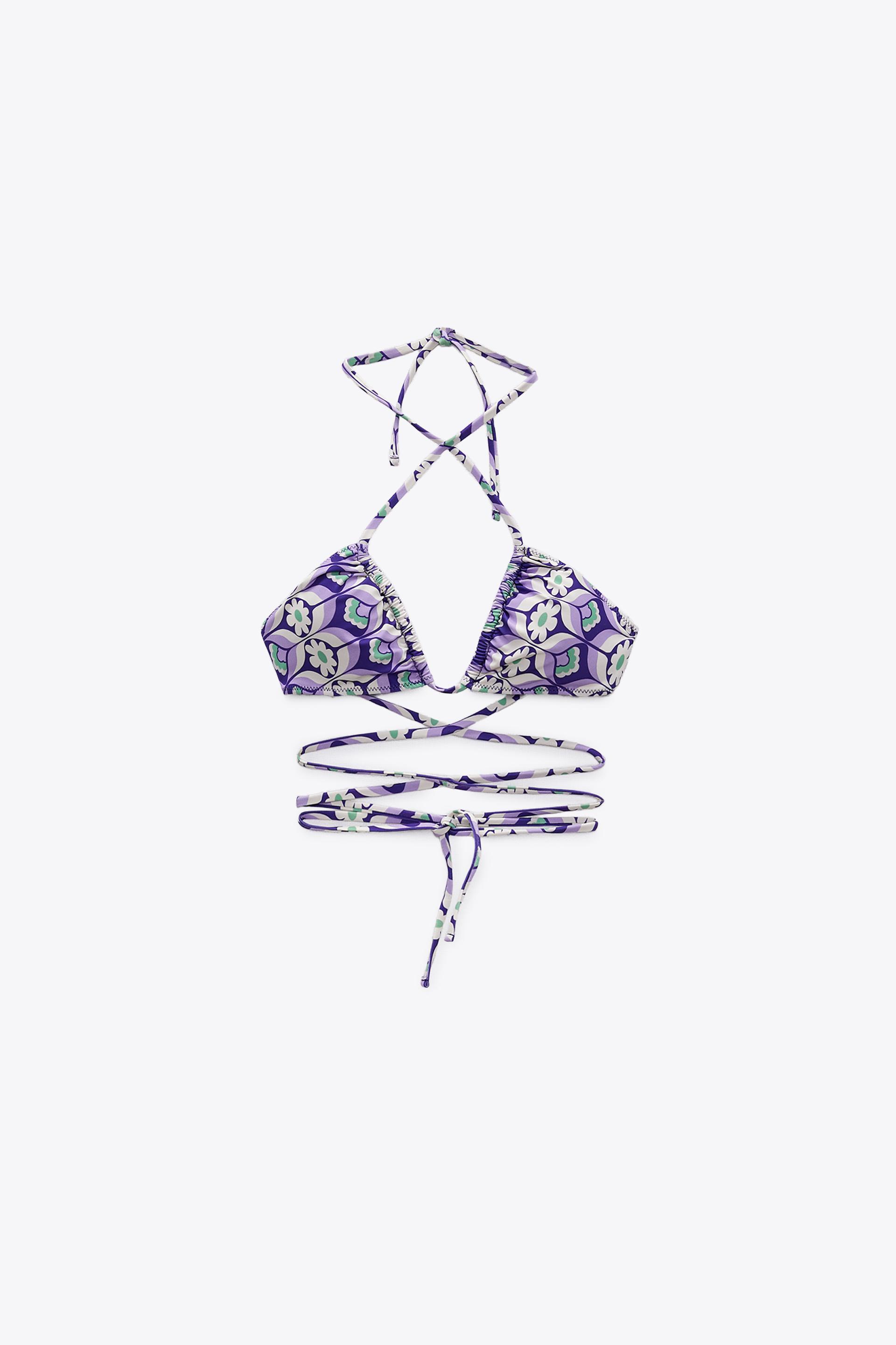 Clothing Zara Floral Print Multicolor Bikini Top M Women's Clothing