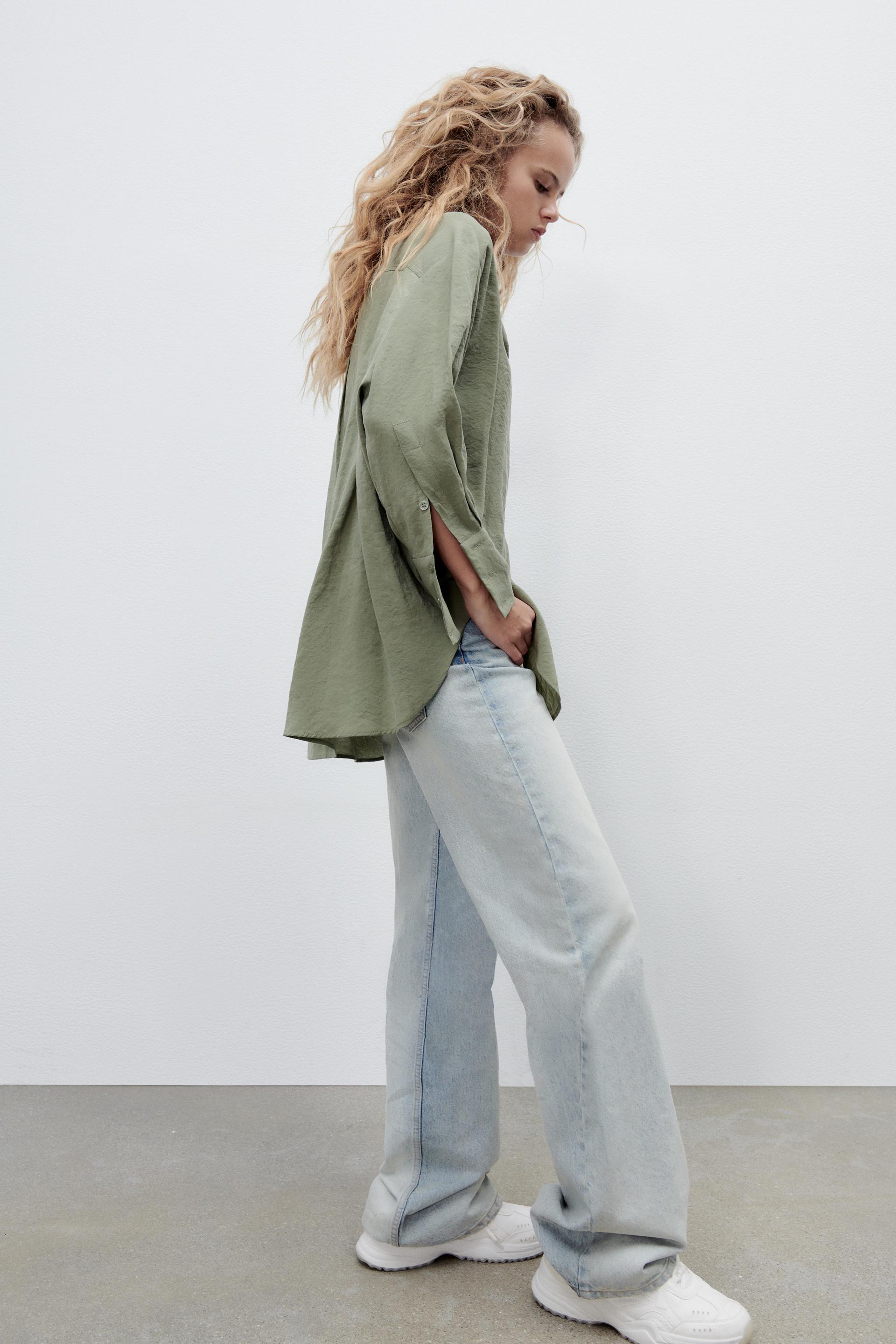 Zara FLOWY OVERSIZED SHIRT 156754369916