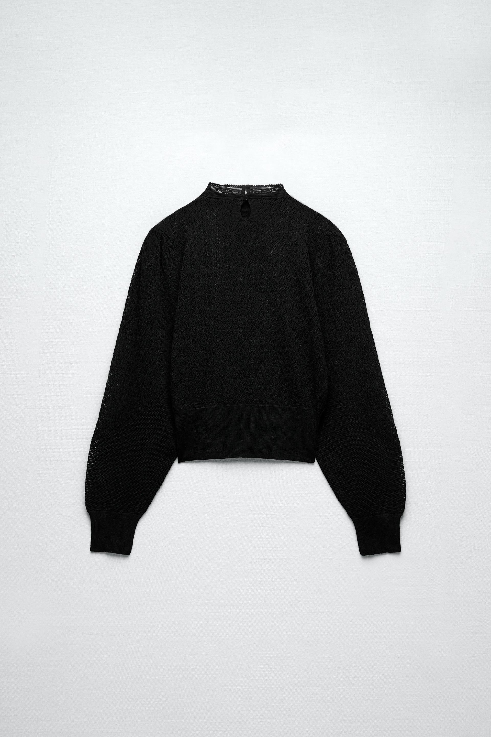 Zara POINTELLE KNIT TOP 144414508800