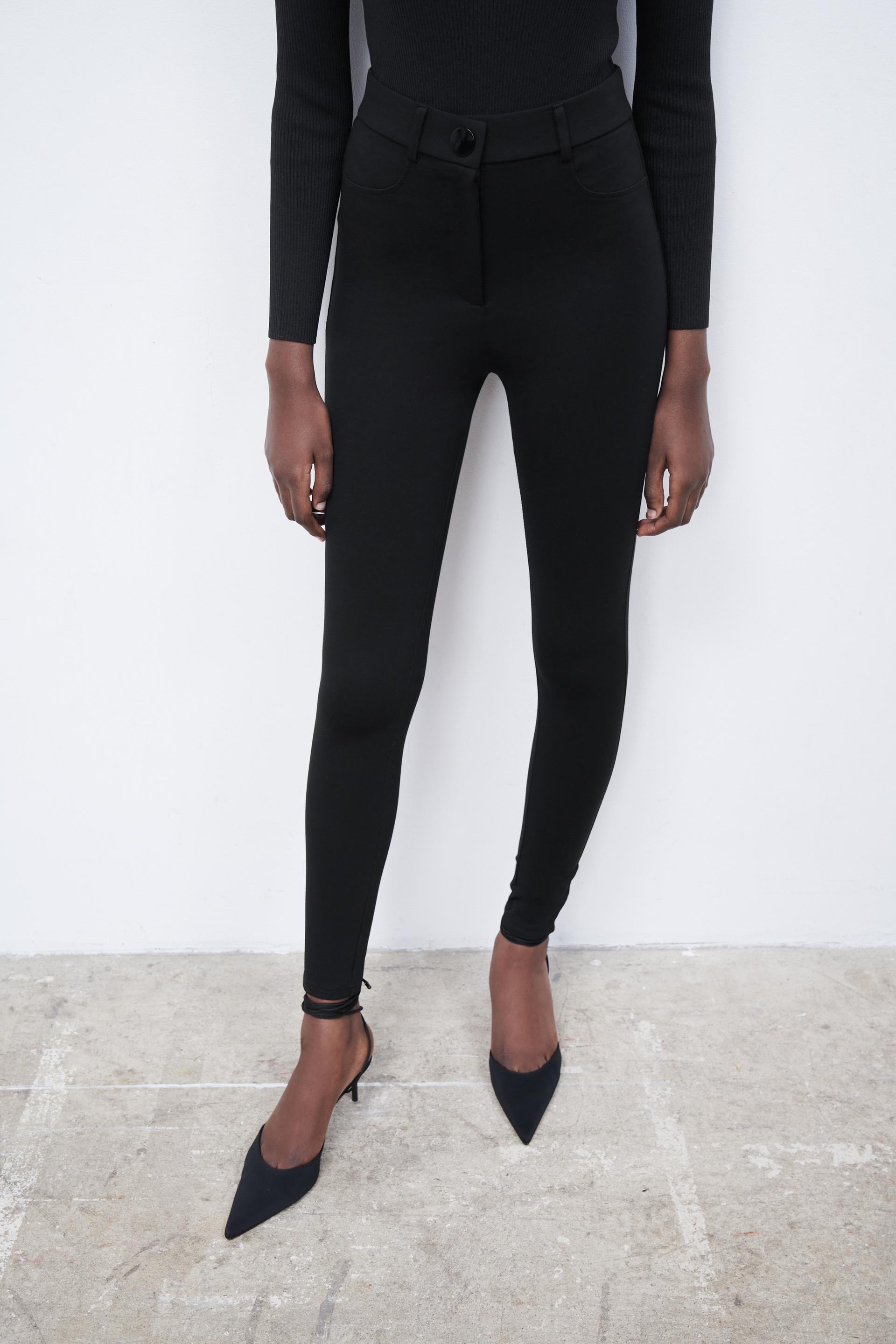 zara buttoned leggings