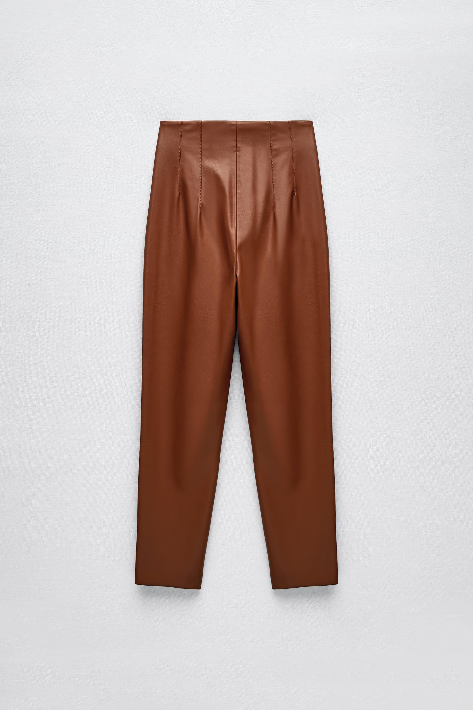 faux leather high waisted pants