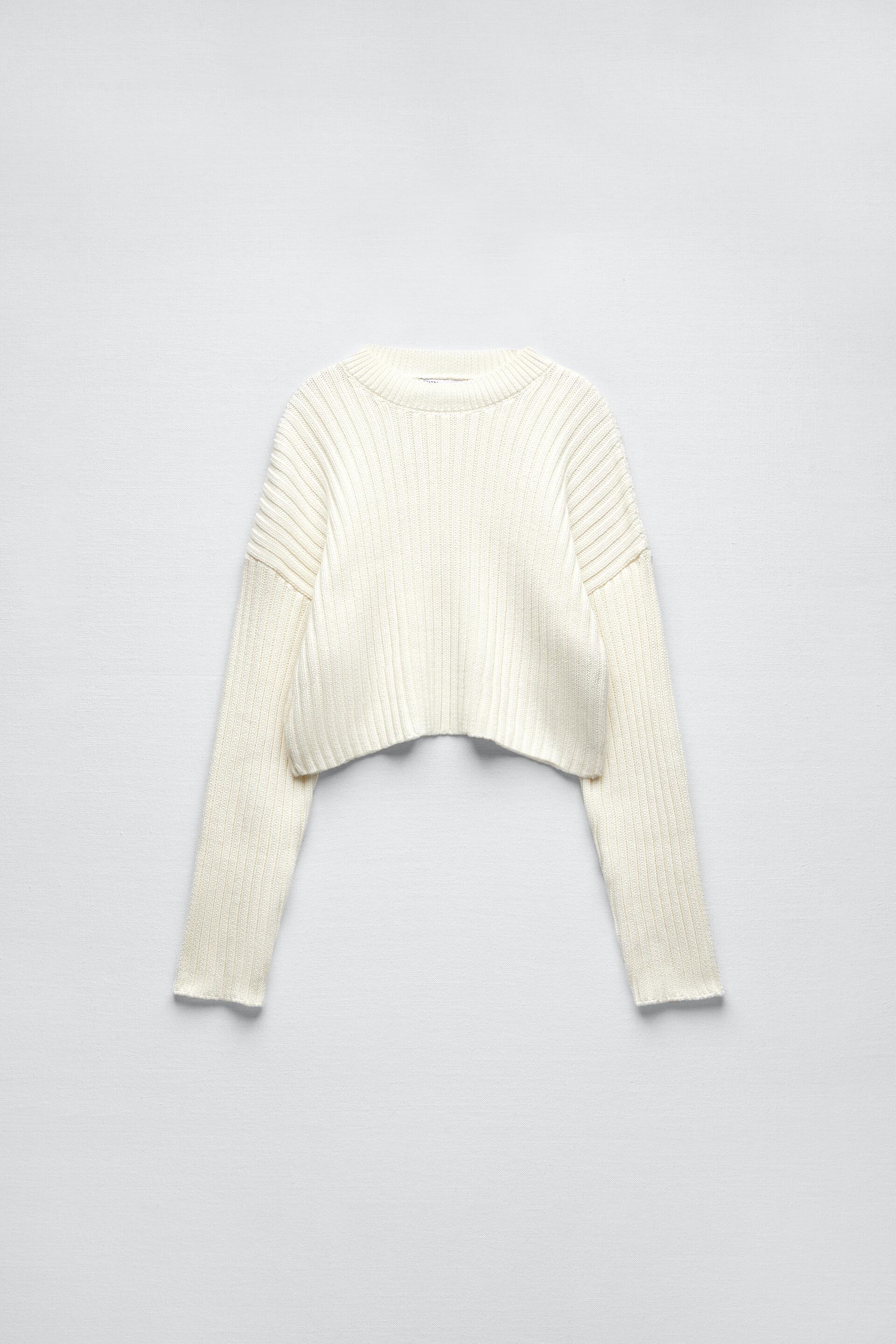 Zara CROPPED KNIT SWEATER 175137986251