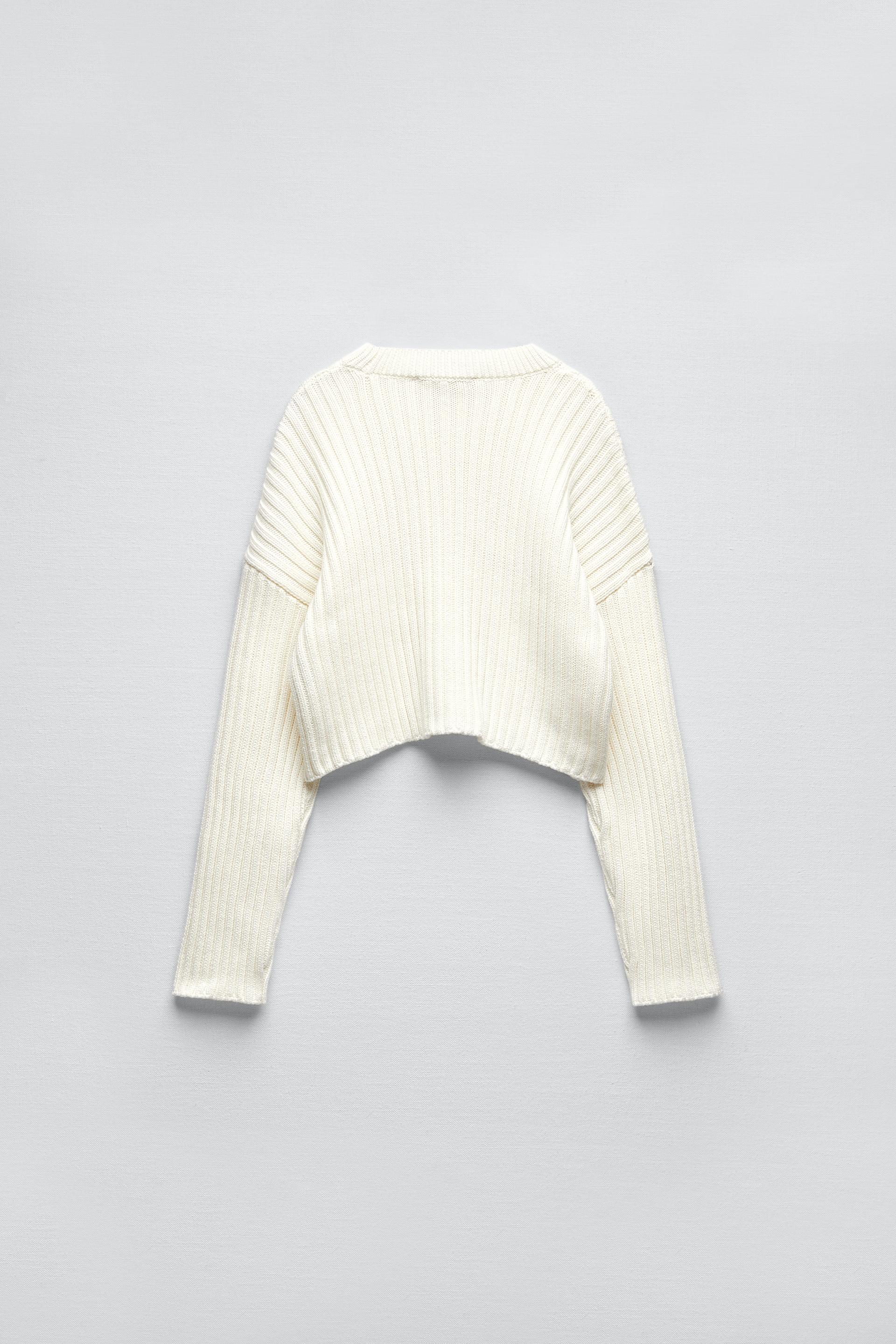 Zara CROPPED KNIT SWEATER 175137986251