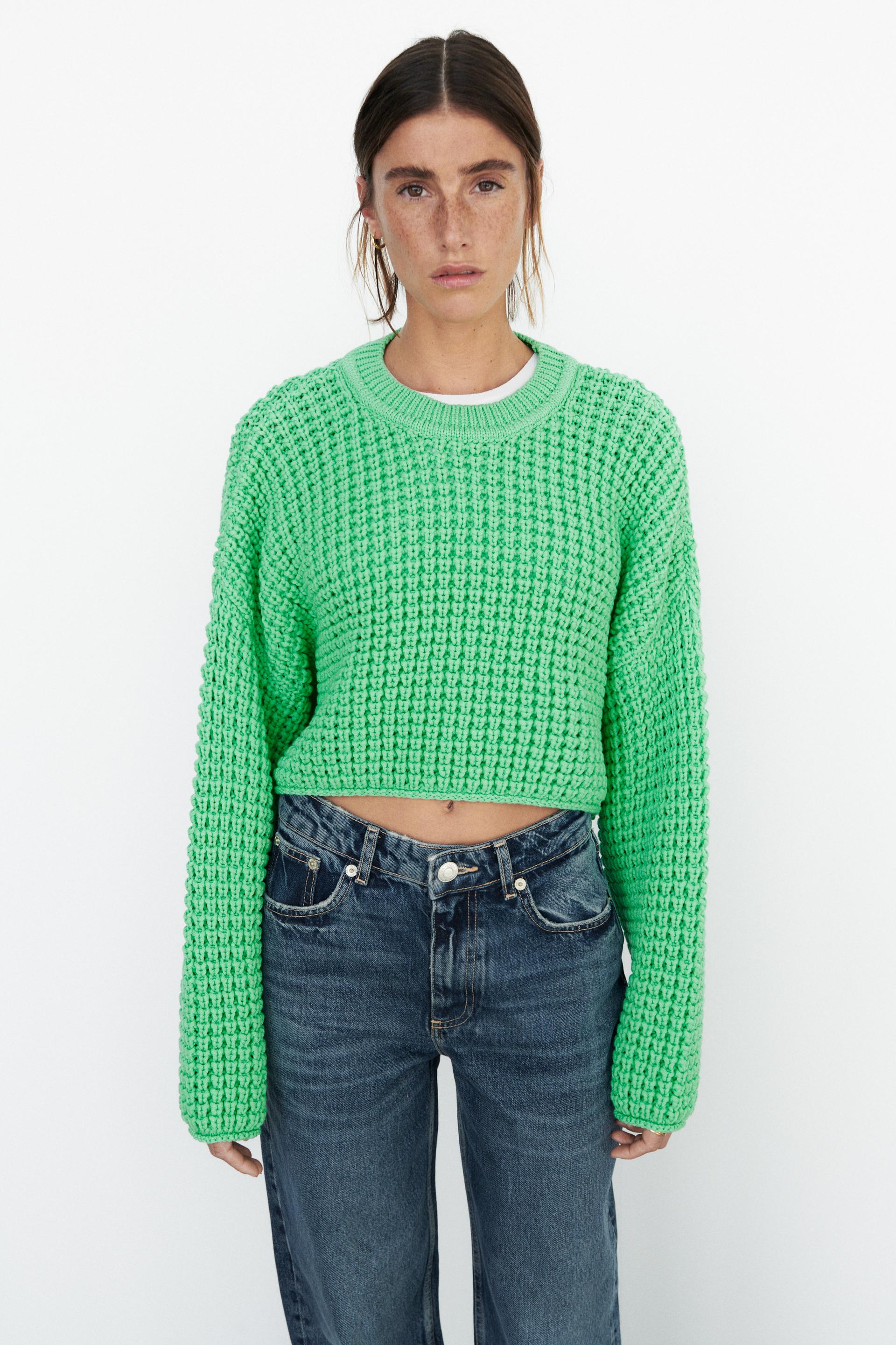 Zara PURL KNIT SWEATER 171244254508