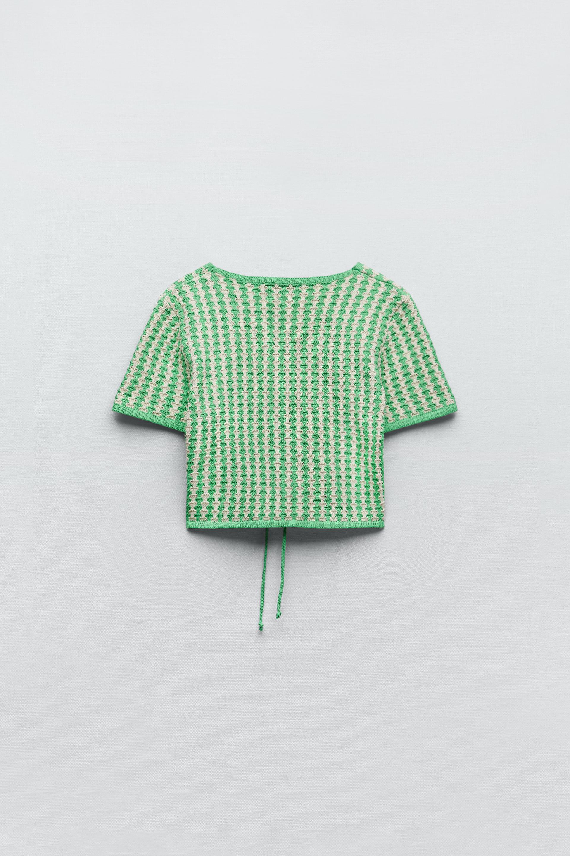 Zara TIED KNIT TOP 183768844098