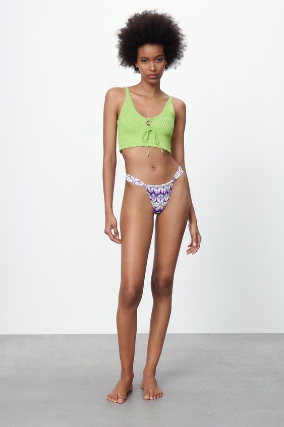 Zara TIED KNIT TOP 186310259526