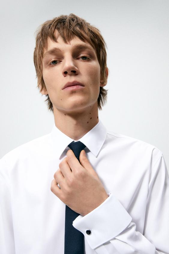 BASIC OTTOMAN SKINNY TIE Navy blue ZARA Australia