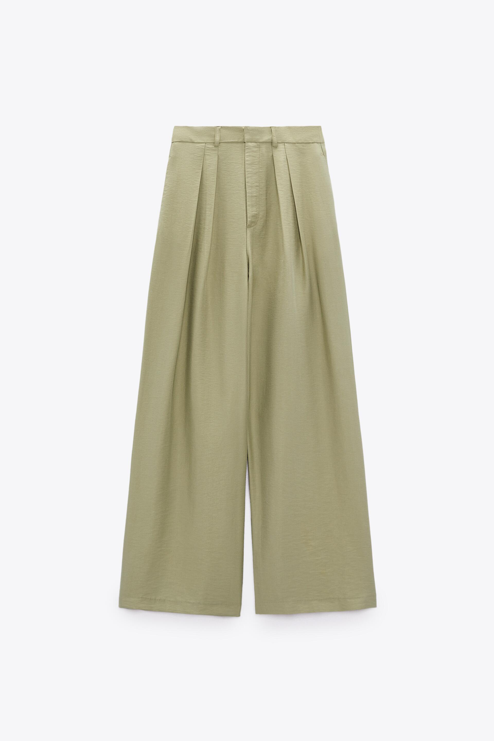 Zara серые брюки с защипами