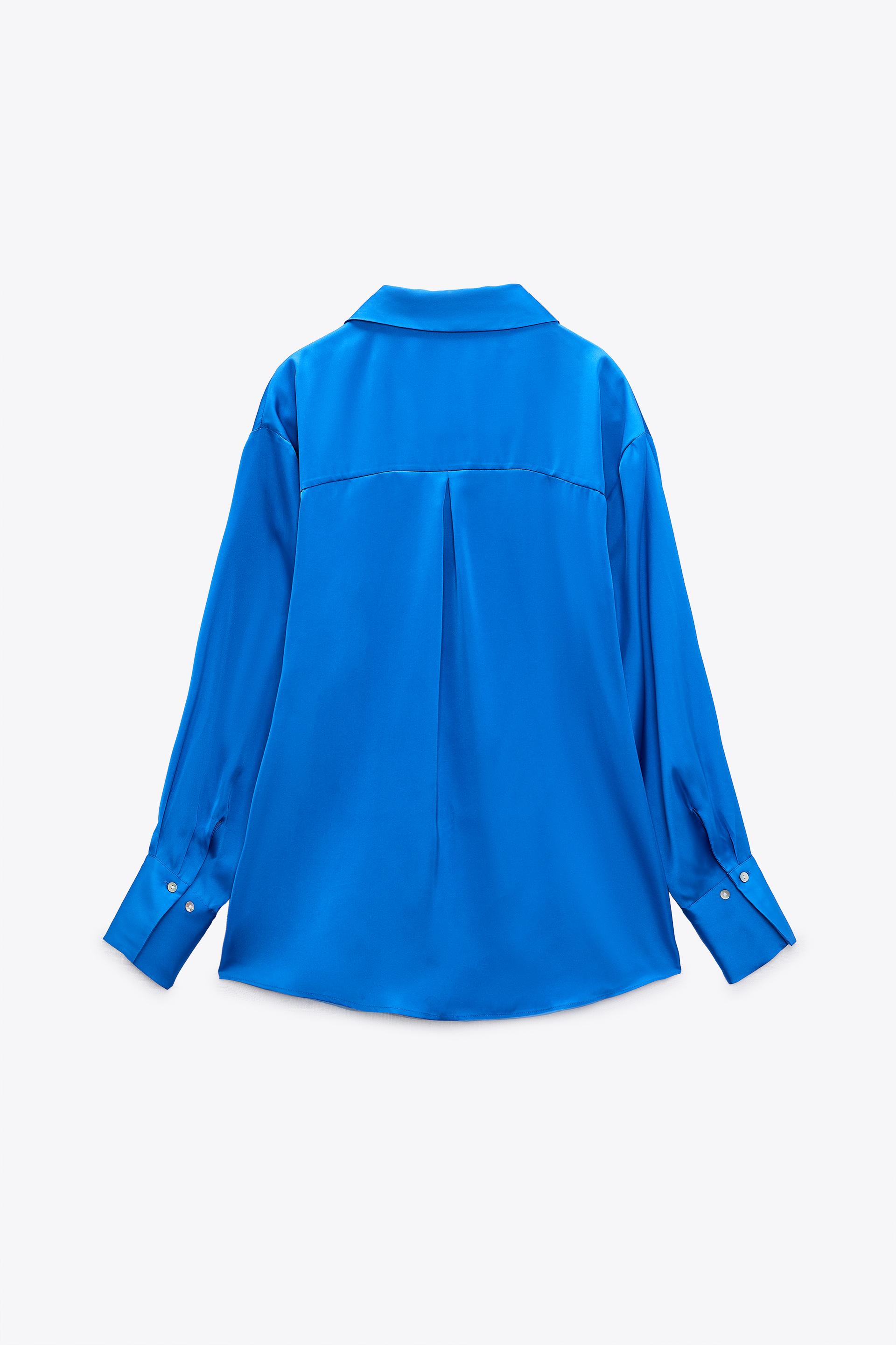 zara satin effect shirt