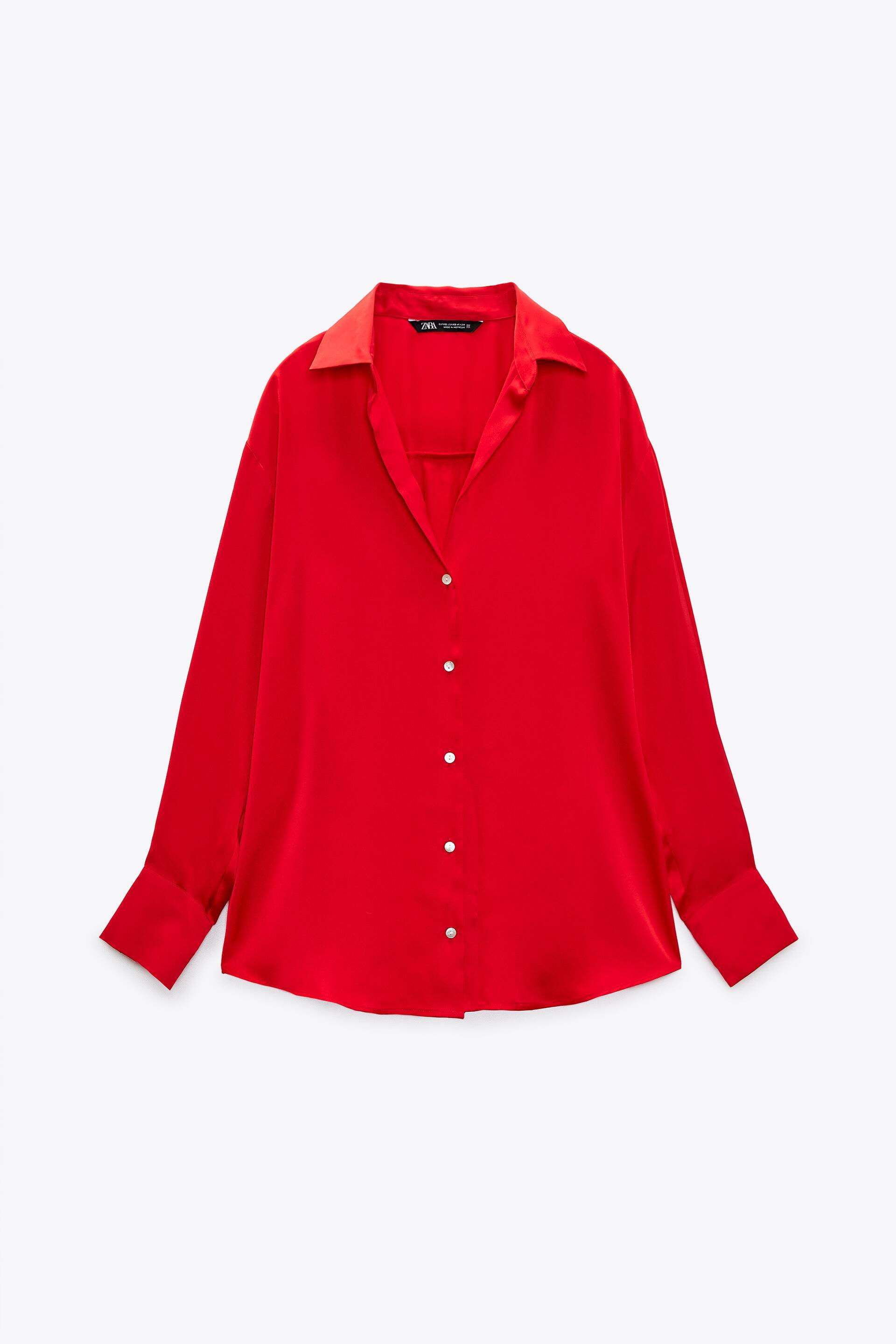 zara satin effect shirt