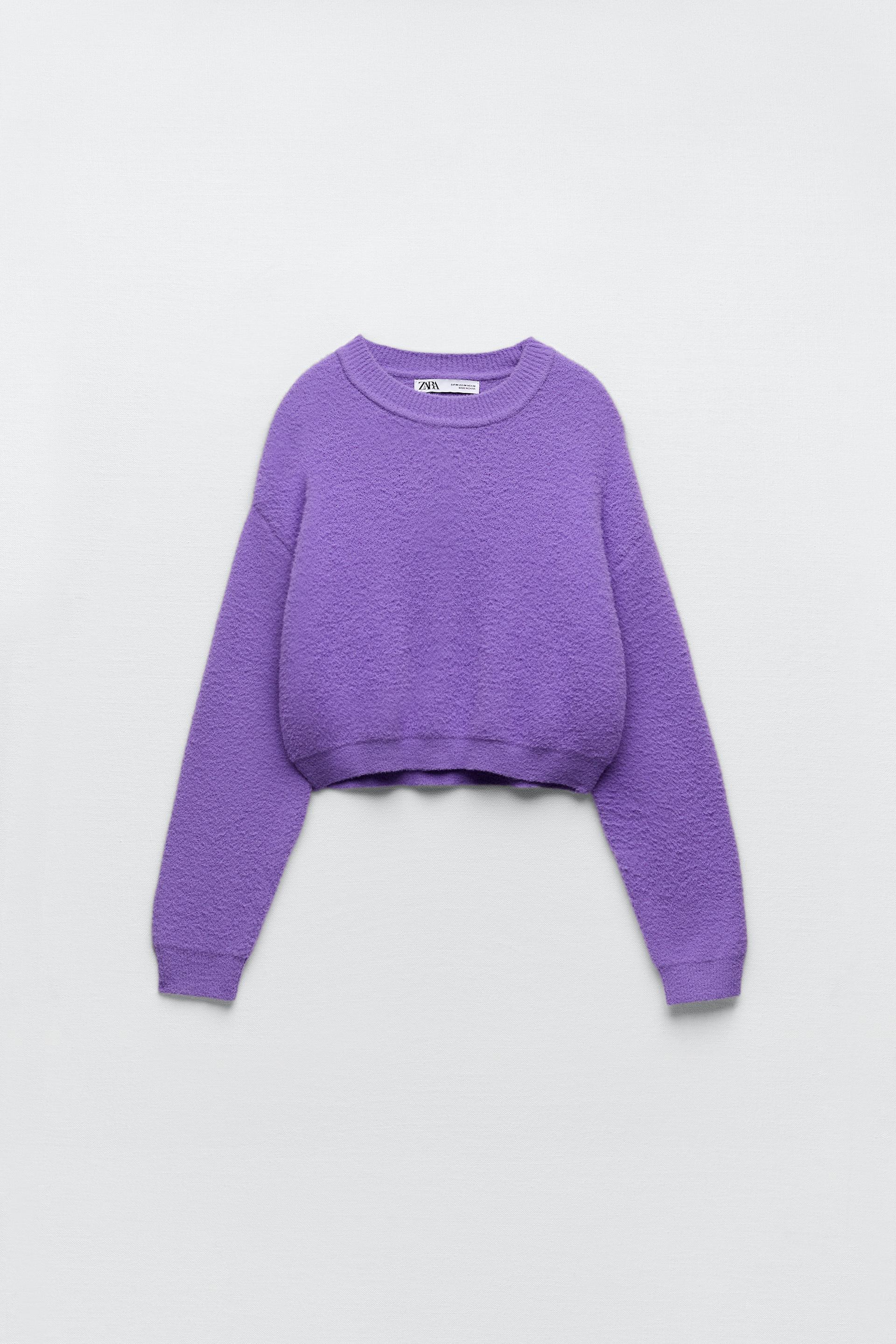 Zara CROPPED KNIT SWEATER 157179901603