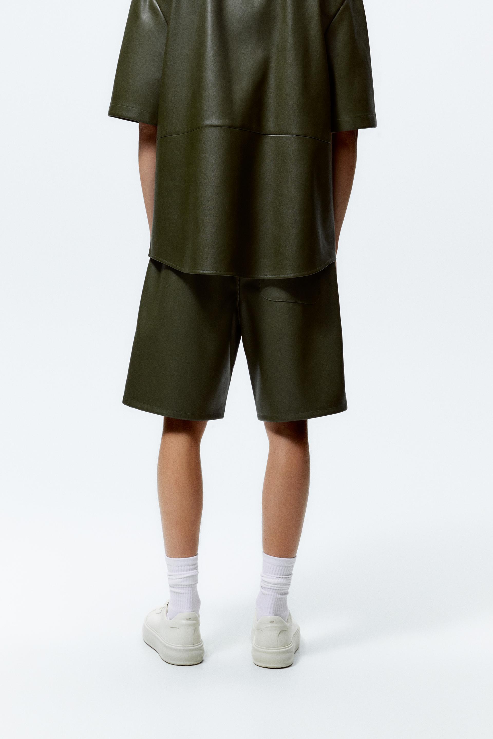 Zara бермуды кожаные