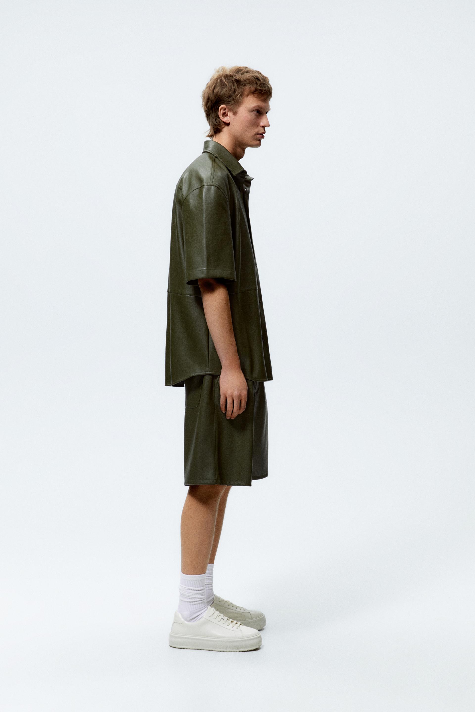 Zara бермуды кожаные