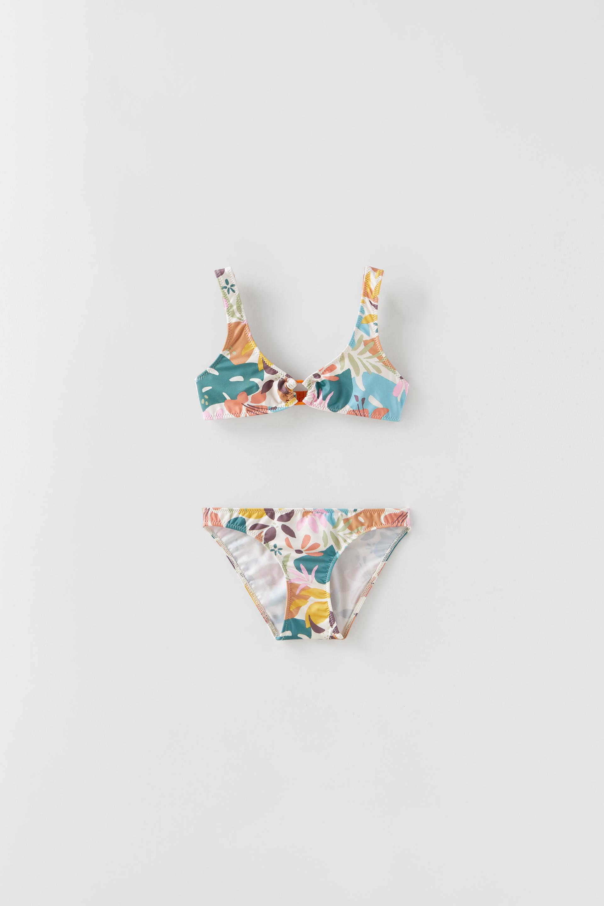 Clothing Zara Floral Print Multicolor Bikini Top M Women's Clothing