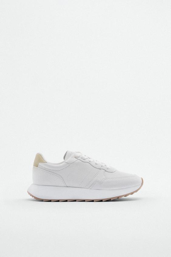 zara leather trainers