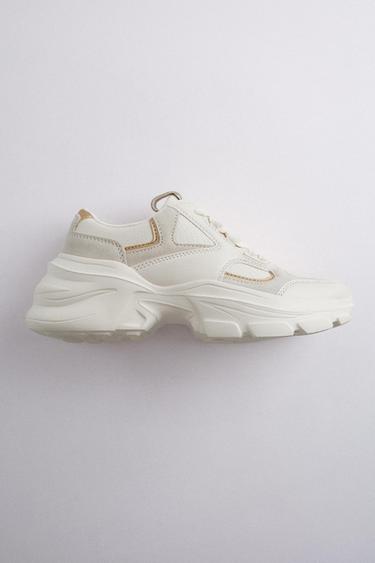 zara contrast running trainers