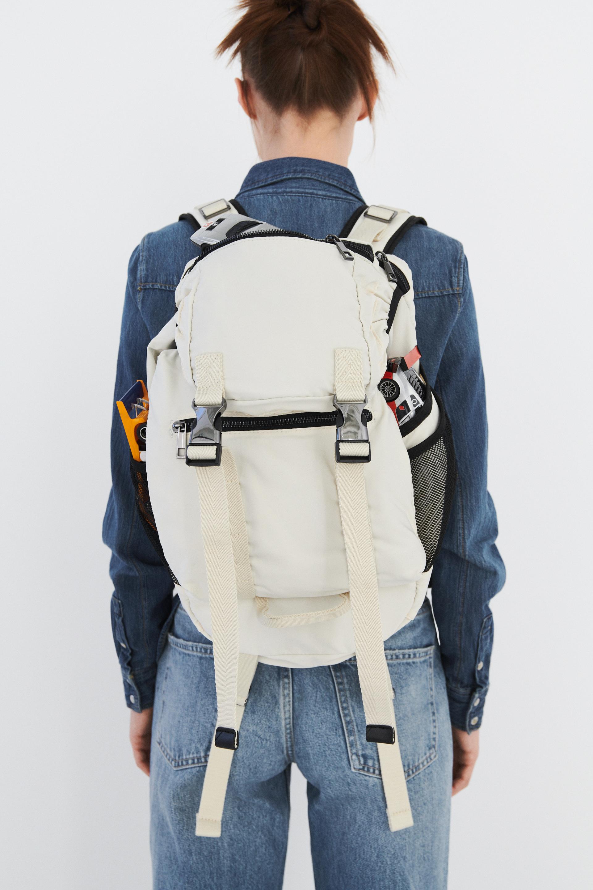 Zara MULTIPOCKET NYLON BACKPACK 1663804510033