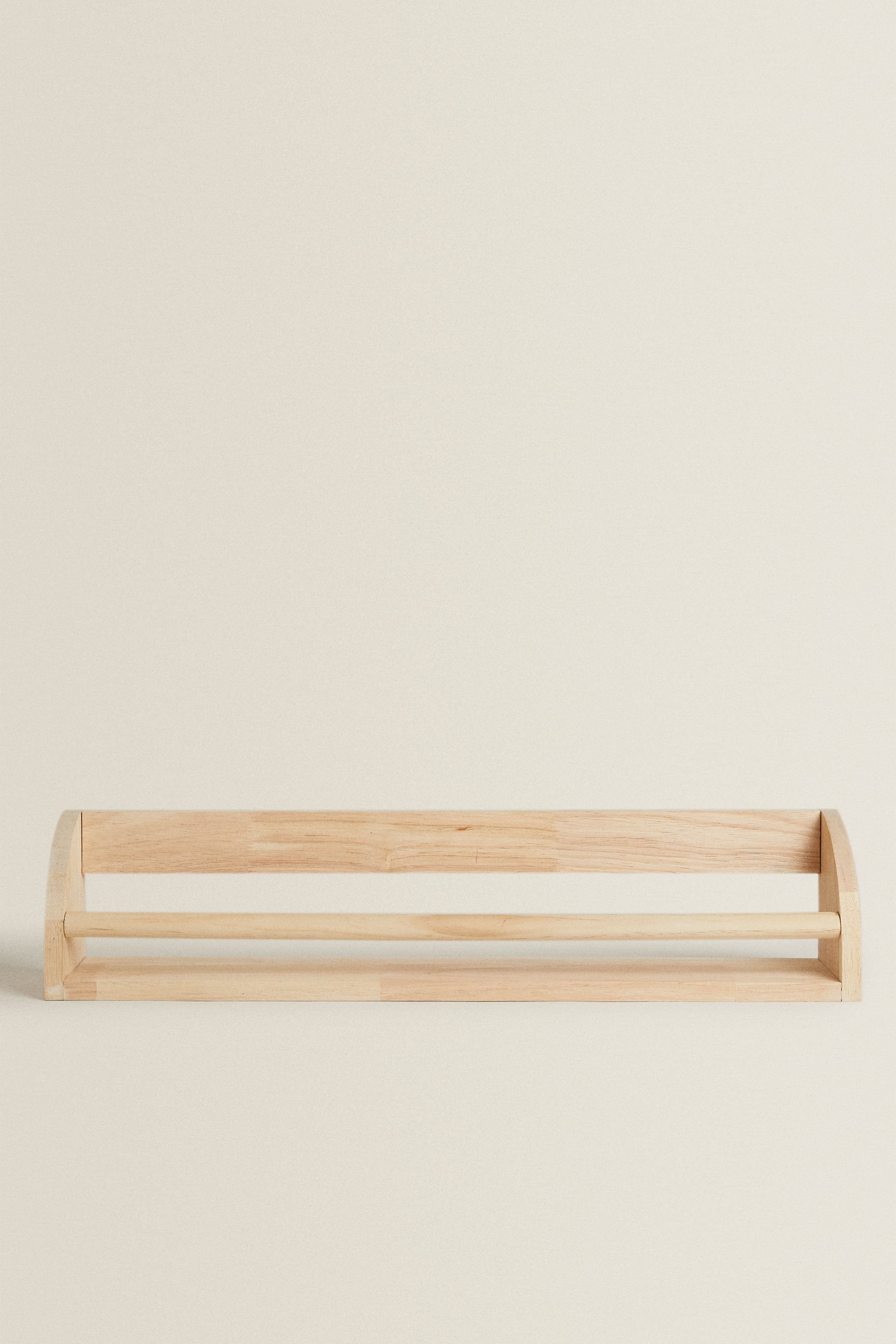 WOODEN SHELF WITH FRONT BAR