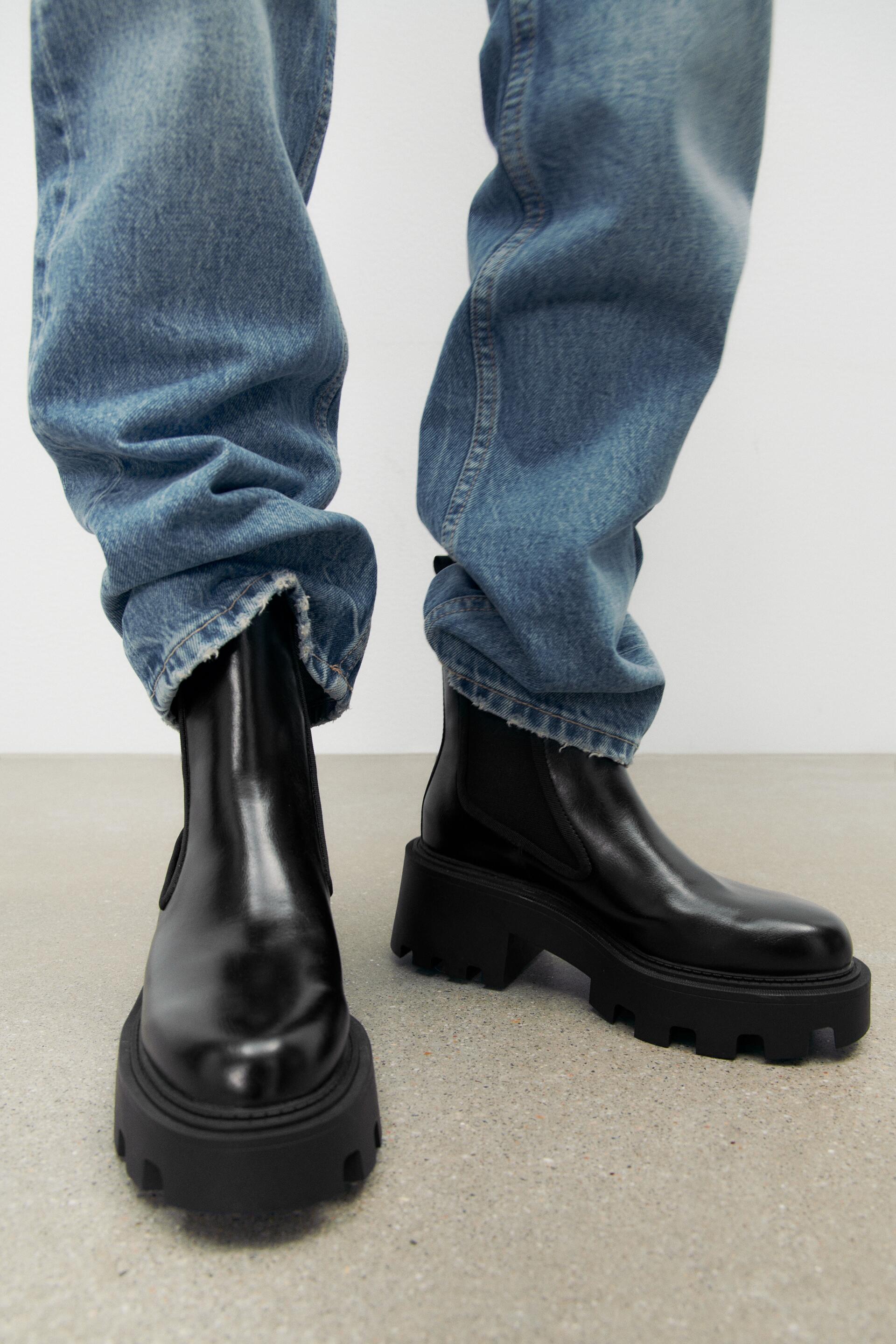 chelsea ankle boots with track soles