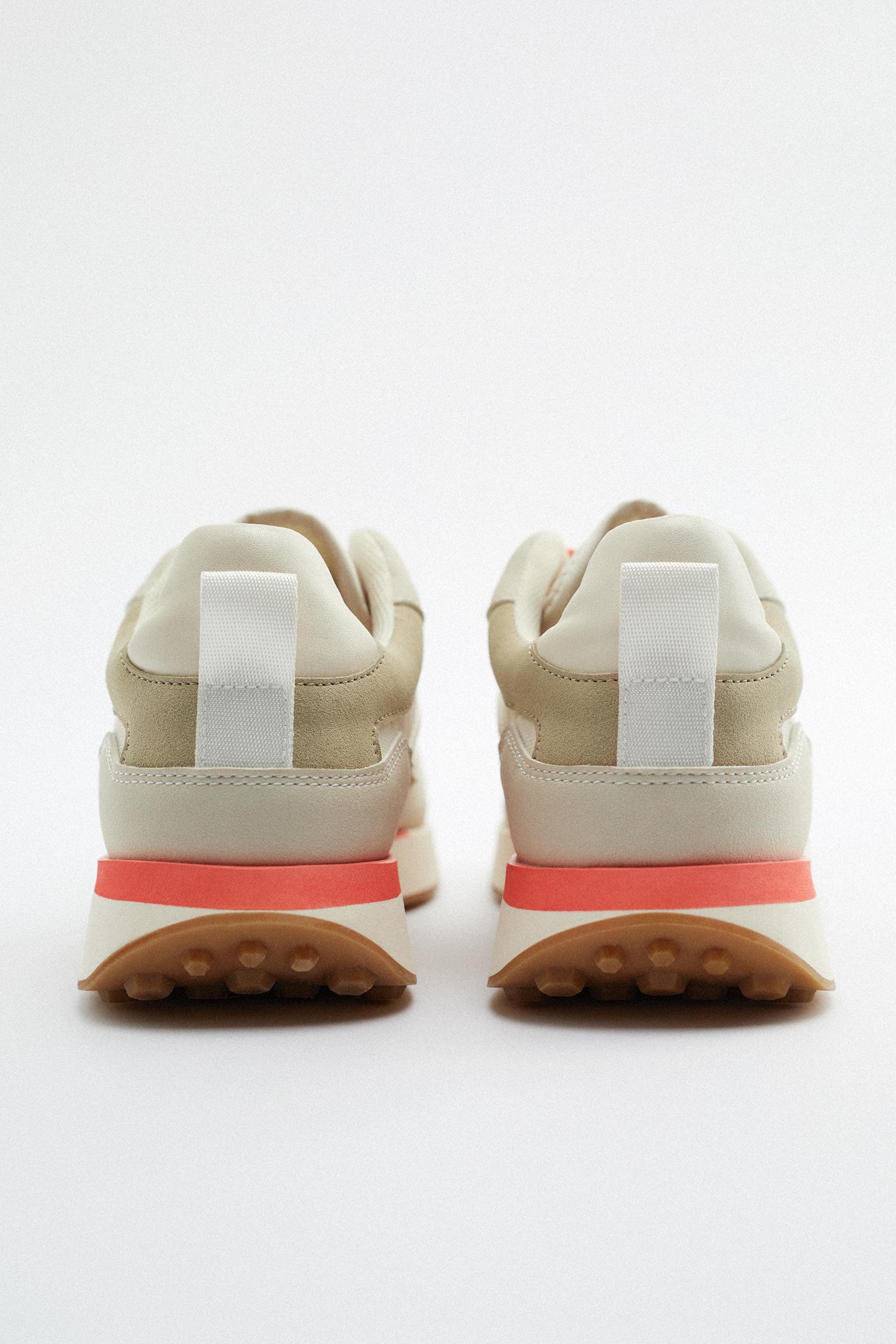 zara contrast running trainers